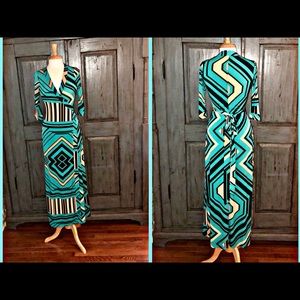 HOT Geometric Print Wrap Dress